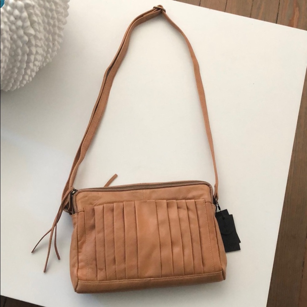 New Day & Mood Tan Leather Crossbody/shoulder bag
